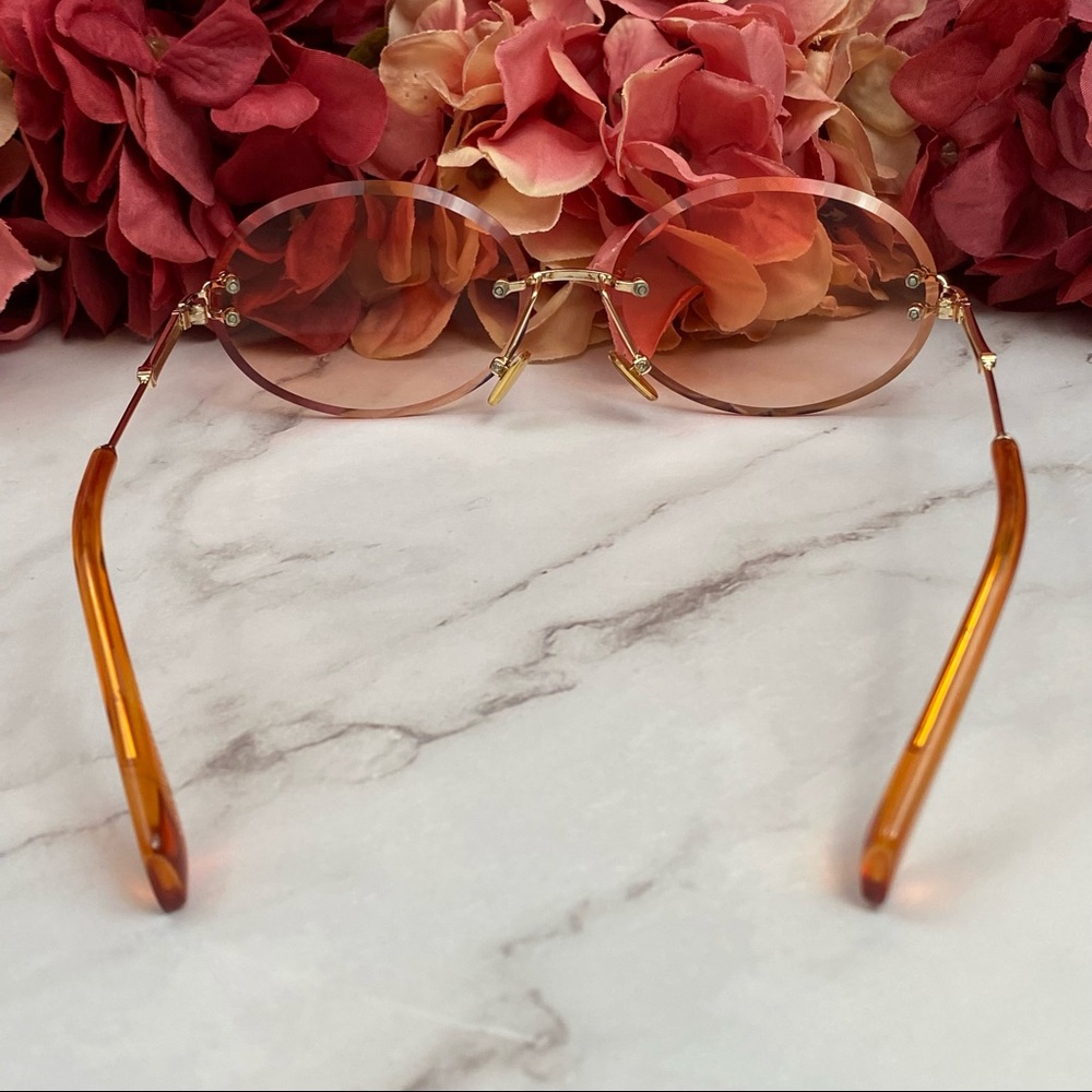 KINGSEVEN Retro Orange Rimless Gradient Sunglasses - Picture 11 of 16